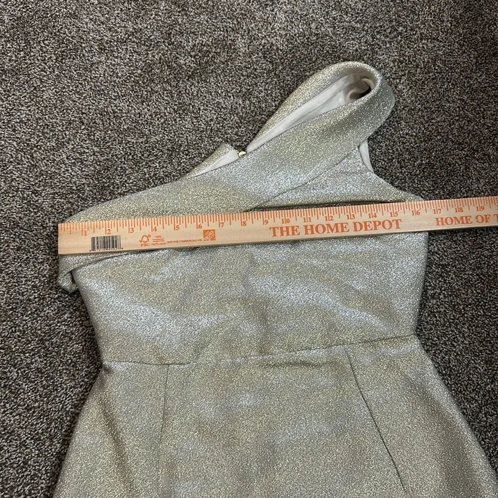 Topshop Tinsel gold one shoulder sparkle glitter dress 6 - Picture 12 of 13